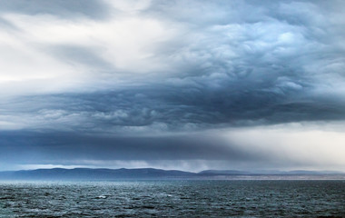 Stormy dramatic weather in the Northwest Passage, Canada.