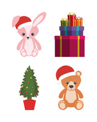 set of christmas toys celebration