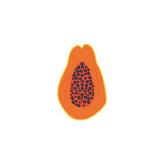 delicious papaya fruit on white background
