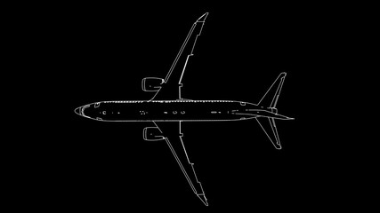 Fototapeta na wymiar Drawing airplane in animation