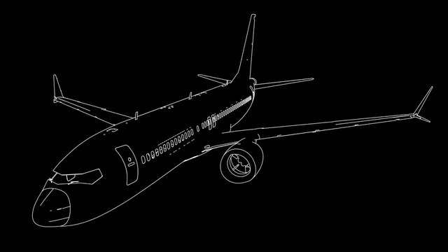 Drawing airplane in animation