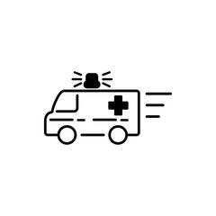 Ambulance Icon Vector. Fast Response ambulance icon vector design 
