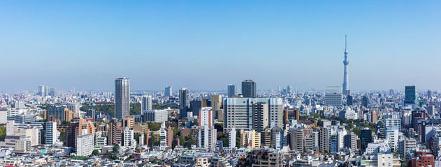 (東京都-風景パノラマ)展望台から望む墨田方面の風景２