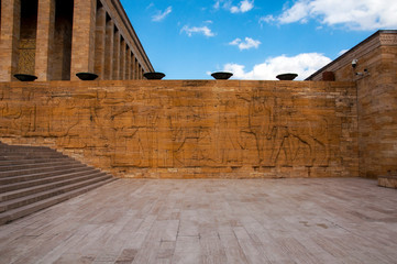 Detail from the reliefs on the outer walls of Anitkabir, the mausoleum of Mustafa Kemal Ataturk, founder of modern Turkish Republic