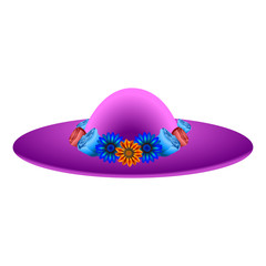 Isolated women hat with flowers - Vector illustration