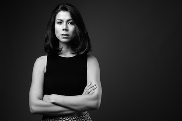 Beautiful multi ethnic woman with short hair