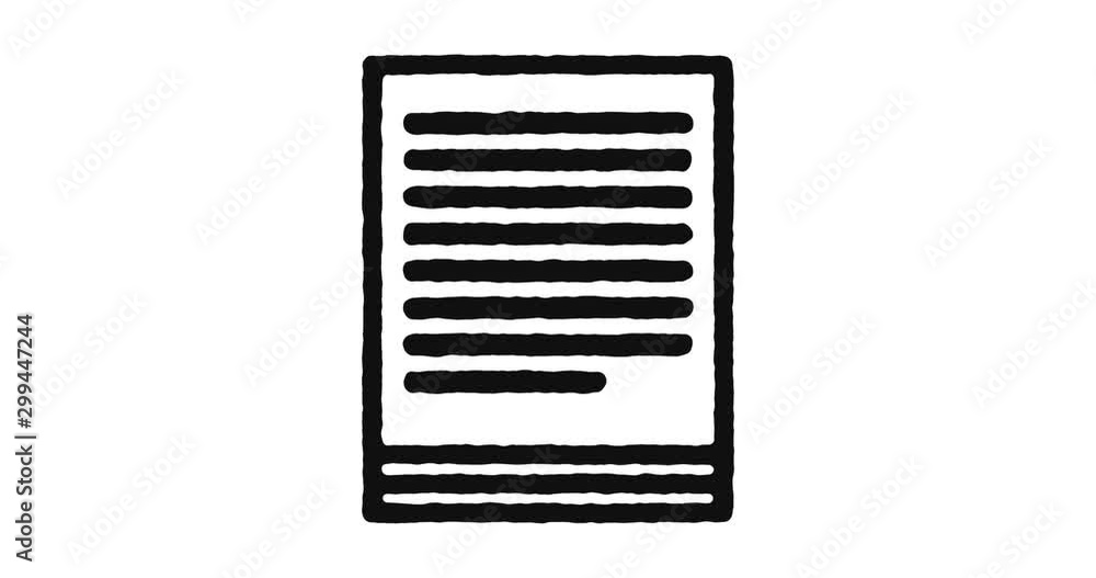 Poster article outline icon animation footage/video. hand drawn like symbol animated with motion graphic, c