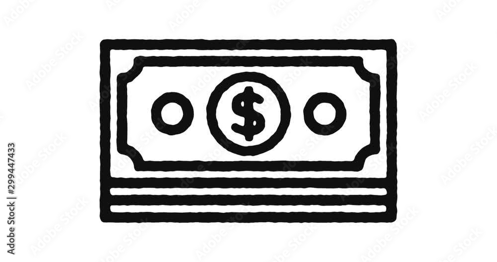 Aufkleber monetary policy outline icon animation footage/video. hand drawn like symbol animated with motion gr
