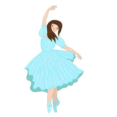 Ballerina isolated on a white background. Vector graphics.