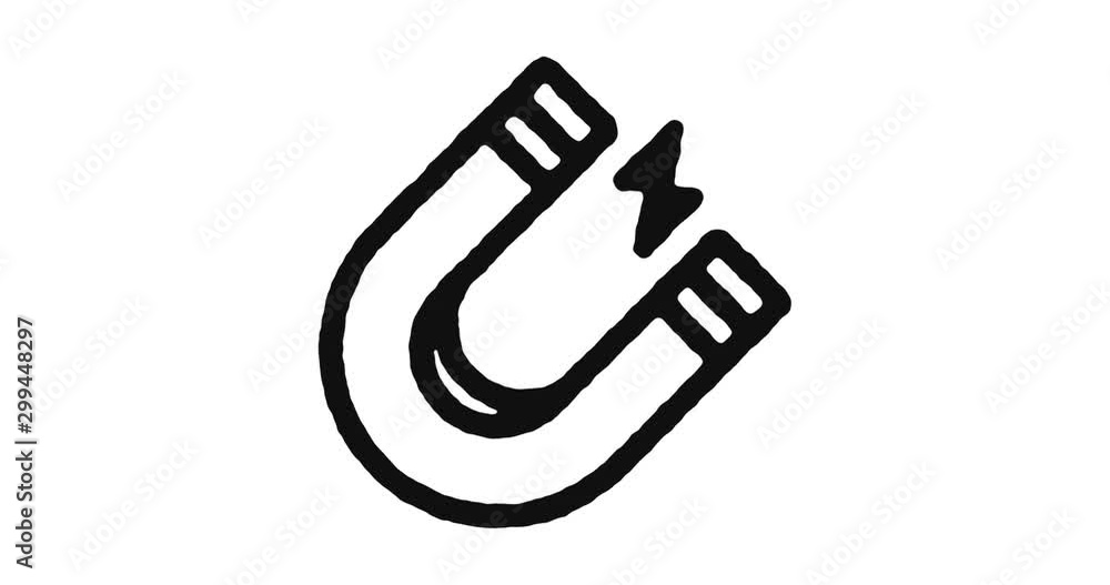 Poster physics science outline icon animation footage/video. hand drawn like symbol animated with motion gr