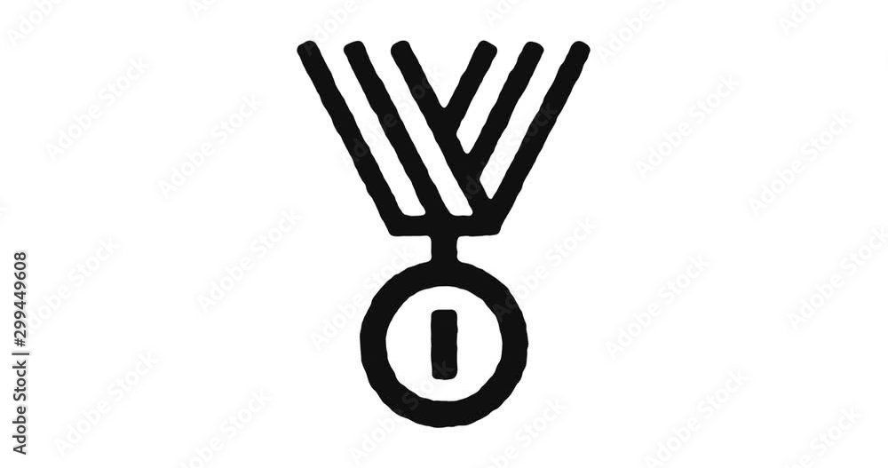 Poster competition outline icon animation footage/video. hand drawn like symbol animated with motion graphi