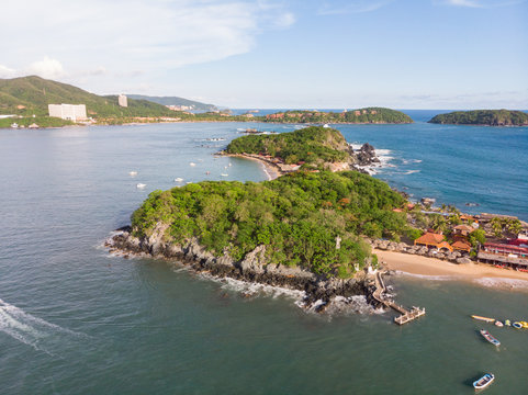 Aerial View of the Ixtapa Island in Guerrero Mexico