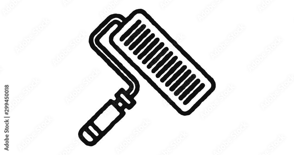 Poster house improvement outline icon animation footage/video. hand drawn like symbol animated with motion 