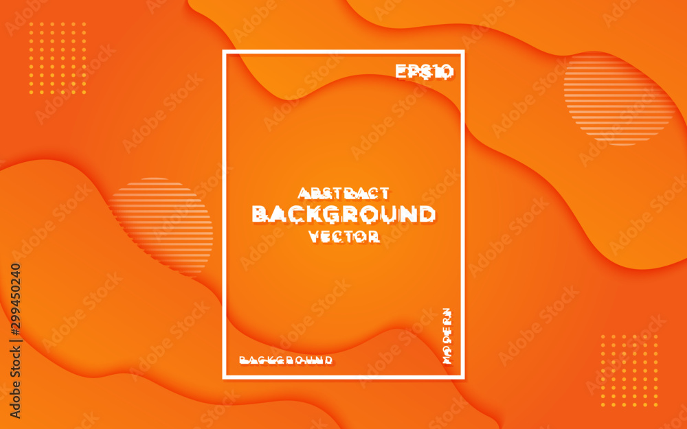 Poster wavy background with gradient orange. dynamic background with trendy gradient color composition. eps