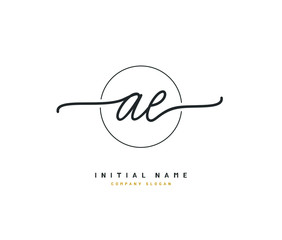 A E AE Beauty vector initial logo, handwriting logo of initial signature, wedding, fashion, jewerly, boutique, floral and botanical with creative template for any company or business.