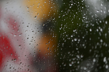 Textures water drops on glass