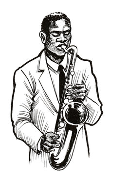 Saxophone Player Drawing Images – Browse 1,528 Stock Photos, Vectors ...