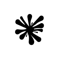 Abstract black ink splash isolated on white background