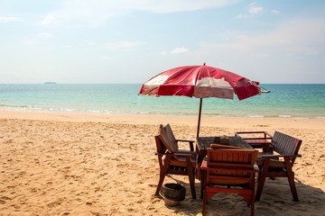 chairs and umbrella on the beach