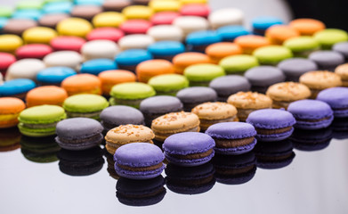 French macaron cookies with different flavours 