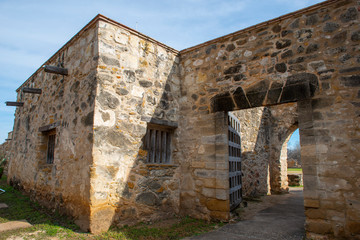 Mission San Juan Capistrano in San Antonio, Texas, USA. The Mission is a part of the San Antonio Missions UNESCO World Heritage Site.