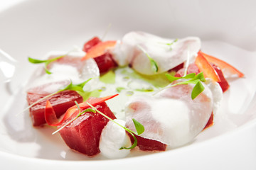 Tuna with Kohlrabi and Celery Dressing with Lime