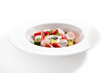 Salad of Fresh Vegetables and Ricotta Cheese with Herbs