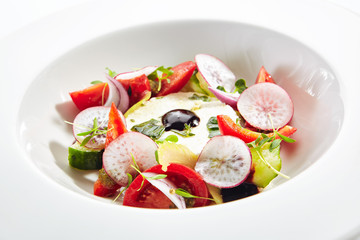 Salad of Fresh Vegetables and Ricotta Cheese with Herbs