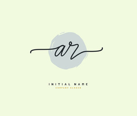 A R AR Beauty vector initial logo, handwriting logo of initial signature, wedding, fashion, jewerly, boutique, floral and botanical with creative template for any company or business.