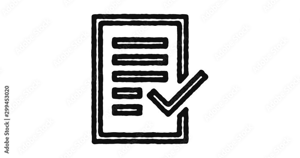 Poster auditor report outline icon animation footage/video. hand drawn like symbol animated with motion gra