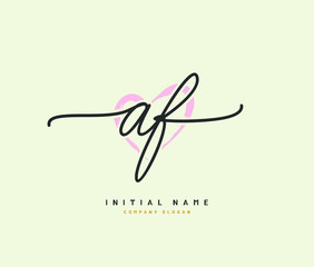 A F AF Beauty vector initial logo, handwriting logo of initial signature, wedding, fashion, jewerly, boutique, floral and botanical with creative template for any company or business.