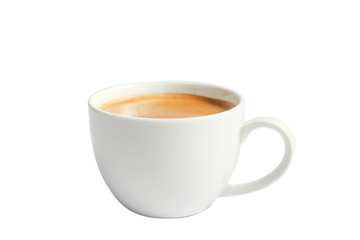 Isolate Hot Coffee in white mug cup on white background. - Powered by Adobe