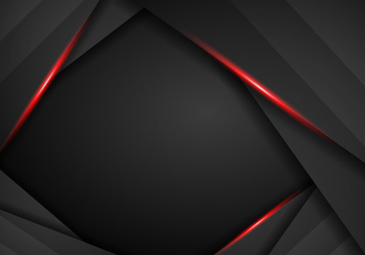 abstract black with red frame template layout design tech concept background