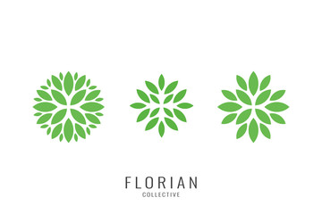set of florian logo design, vector illustration concept - obrazy, fototapety, plakaty