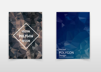 abstract colorful polygonal flyer graphic design template- low poly style