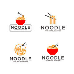 set of noodle logo design, vector illustration concept