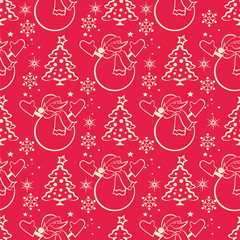 Christmas seamless pattern for fabric and wrapping paper design