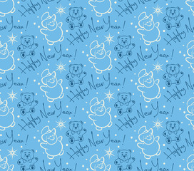 New Year and Christmas seamless pattern