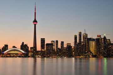 Cityscapes and night scenes of Toronto city in Canada