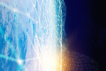 Global connection and networking. 3d rendering