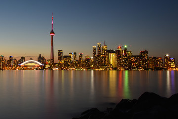 Cityscapes and night scenes of Toronto city in Canada