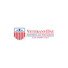 Vector design of Veterans Day template writing