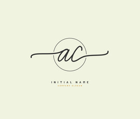 A C AC Beauty vector initial logo, handwriting logo of initial signature, wedding, fashion, jewerly, boutique, floral and botanical with creative template for any company or business.