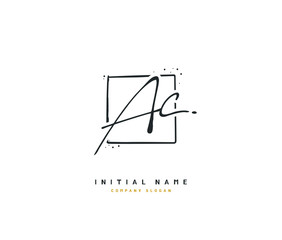 A C AC Beauty vector initial logo, handwriting logo of initial signature, wedding, fashion, jewerly, boutique, floral and botanical with creative template for any company or business.