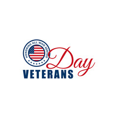 Vector design of Veterans Day template writing