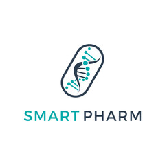 Medical technology dna genetic spiral cell logo design modern simple minimalist design