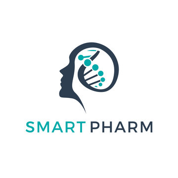 Medical technology dna genetic spiral cell logo design modern simple minimalist design