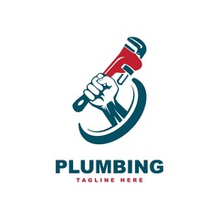 Plumbing logo design vector template