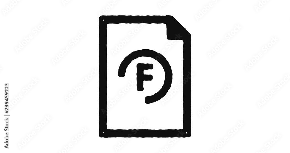 Poster fail grade outline icon animation footage/video. hand drawn like symbol animated with motion graphic