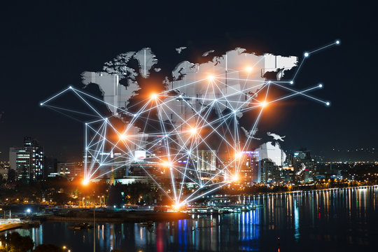 Crypto currency concept. Mixed media - Powered by Adobe